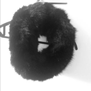 Faux fur black neck scarf